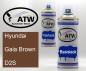 Preview: Hyundai, Gaia Brown, D2S: 400ml Sprühdose + 400ml Klarlack - Set, von ATW Autoteile West.